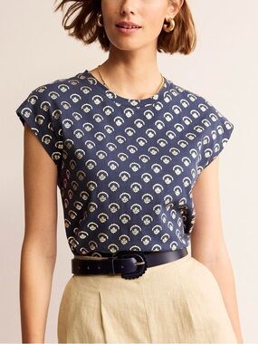 Boden Louisa Printed Slub T-shirt